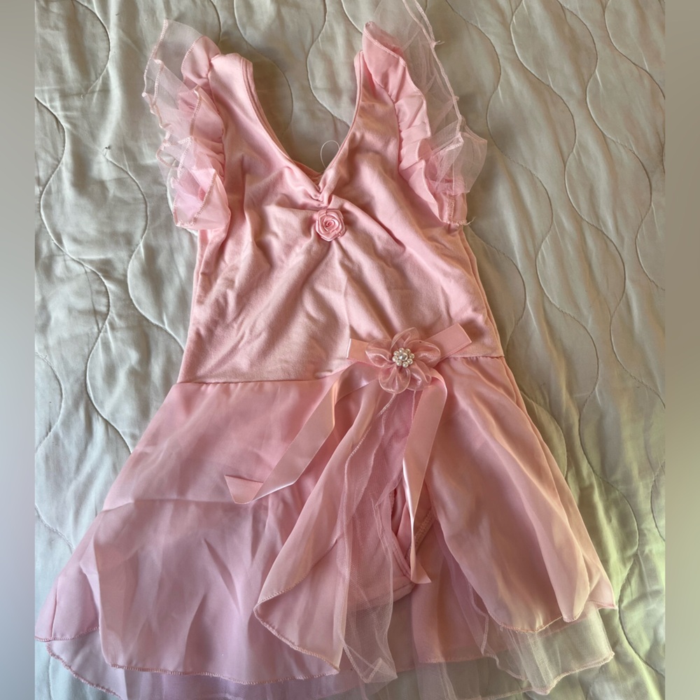 Pink Ruffle Tulle One-Piece Dress for Kids